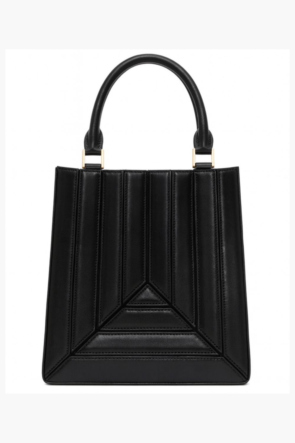Geometric Pleated Mini Tote Bag - Convertible Crossbody Handbag