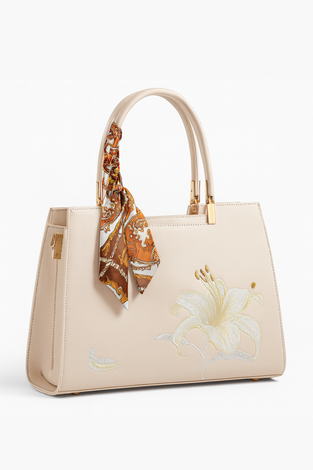 Heritage Coral Luxury Bracelet - Enamel & Gold Leather Bag