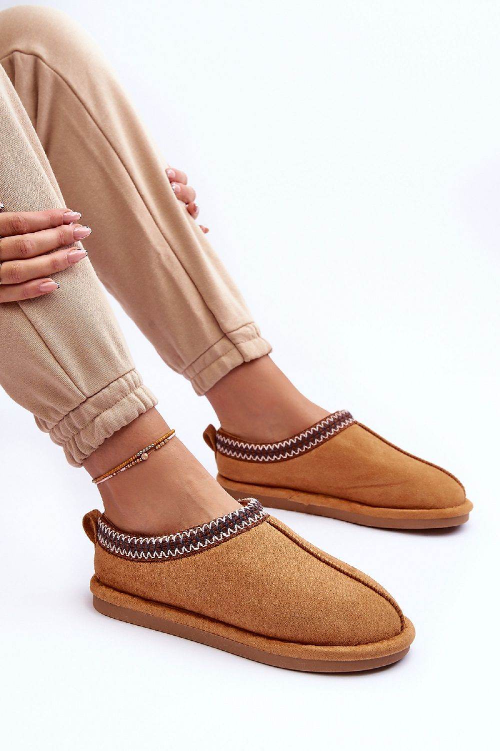 Eco-Suede Slip-On Slippers with Thick Fur - INDIEZ COUTURE