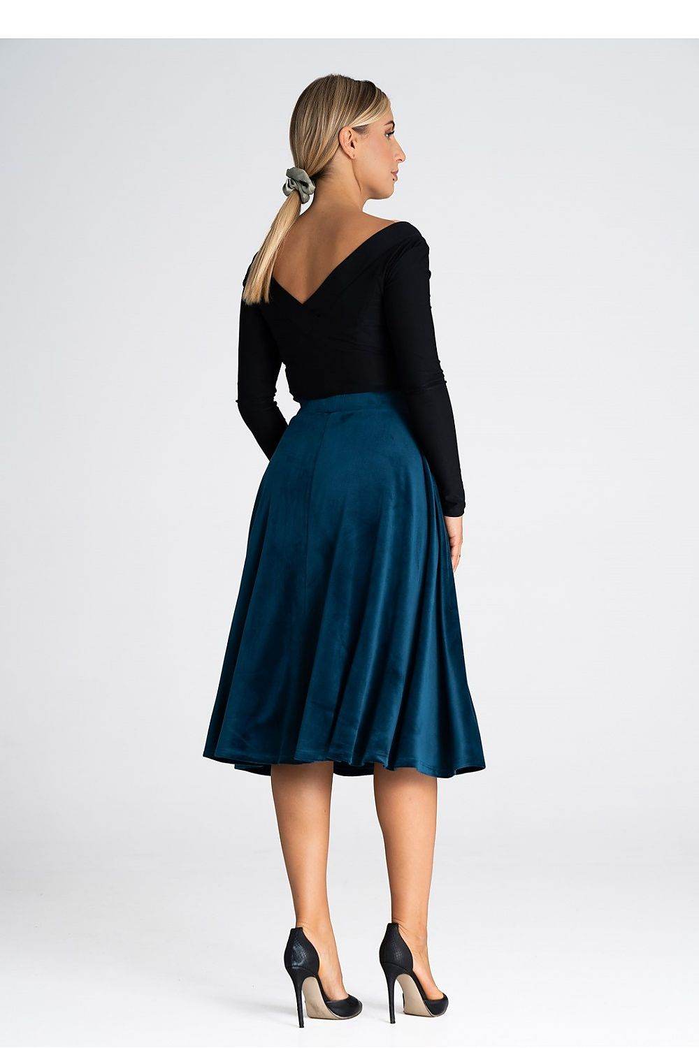 Elegant Midi Skirt with Elastic Waistband - INDIEZ COUTURE