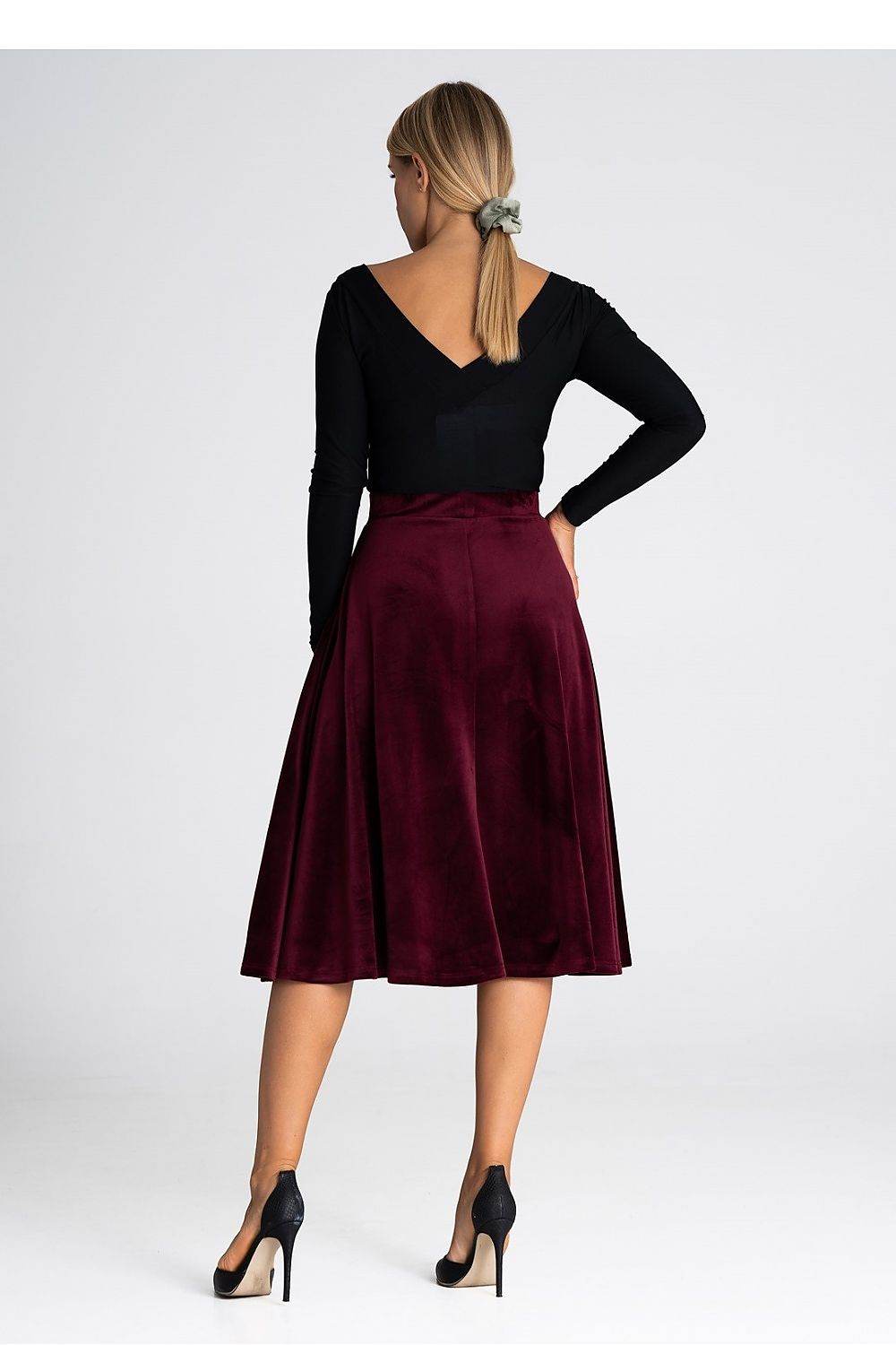 Elegant Midi Skirt with Elastic Waistband - INDIEZ COUTURE