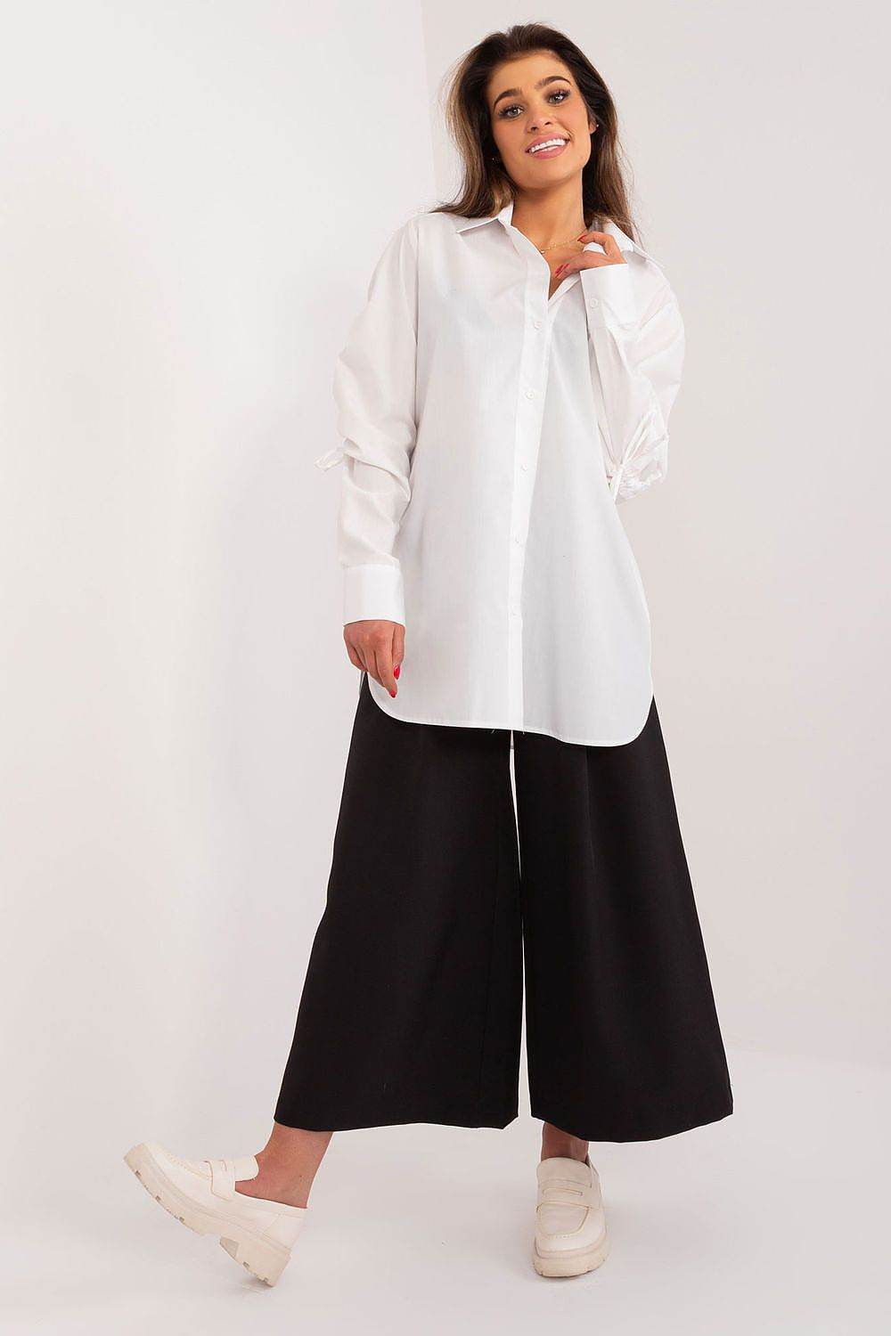 Casual Long Sleeve Shirt with Decorative Ribbing - INDIEZ COUTURE