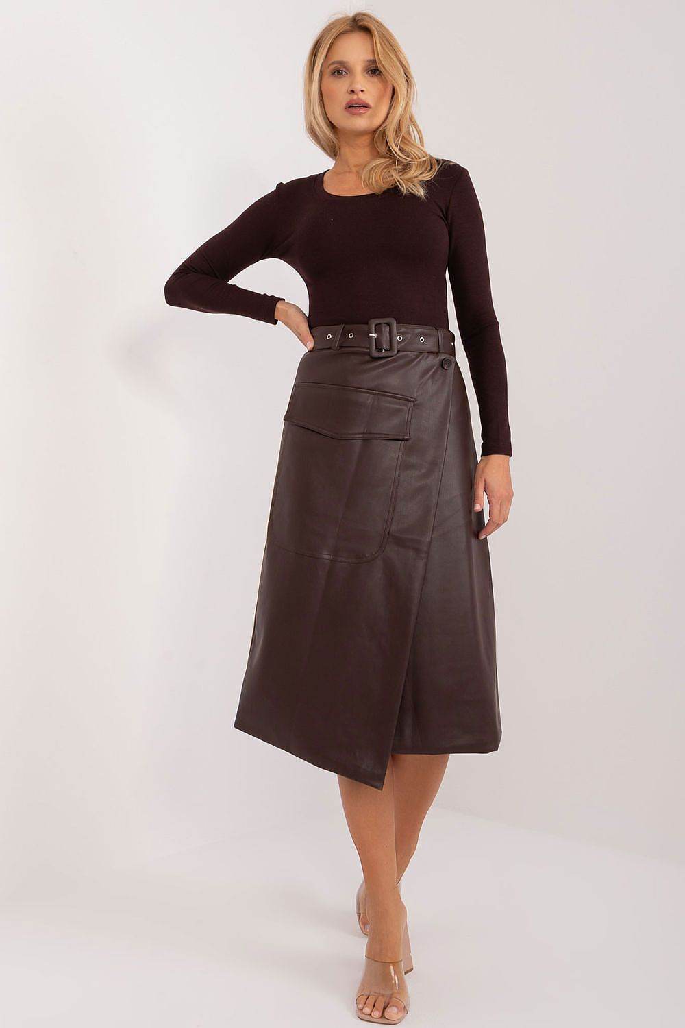 Ecological Leather Skirt with Envelope Front - INDIEZ COUTURE