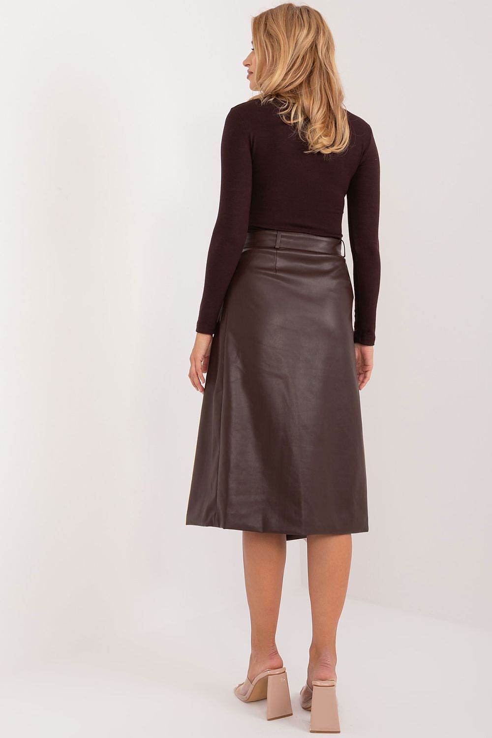 Ecological Leather Skirt with Envelope Front - INDIEZ COUTURE