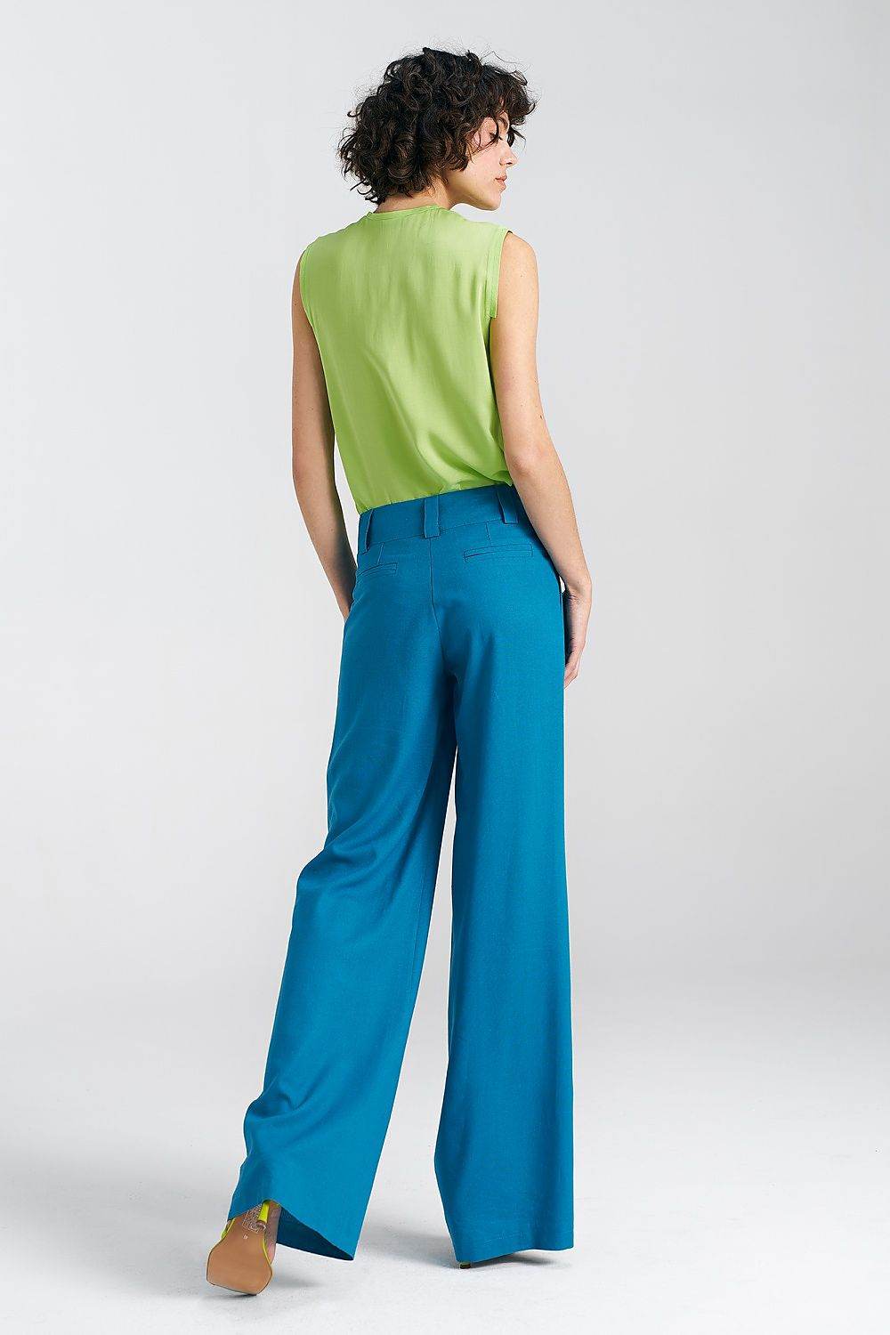 Relaxed Fit Women's Trousers in Lightweight Viscose Linen Cotton Blend - INDIEZ COUTURE