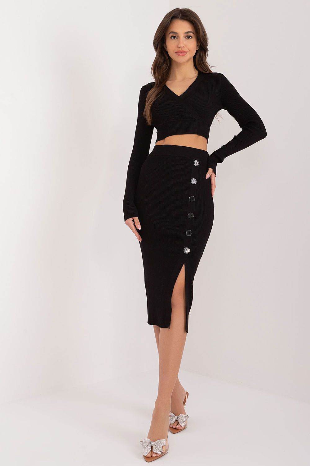 Casual Two Piece Sweater and Midi Skirt Set - INDIEZ COUTURE