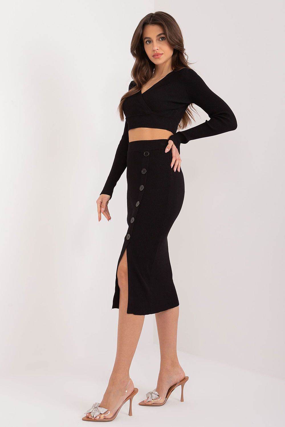 Casual Two Piece Sweater and Midi Skirt Set - INDIEZ COUTURE