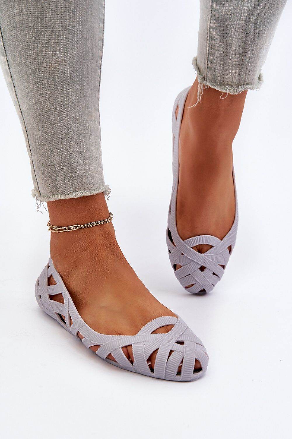Comfortable Ballet Flats with Stylish Striped Design - INDIEZ COUTURE