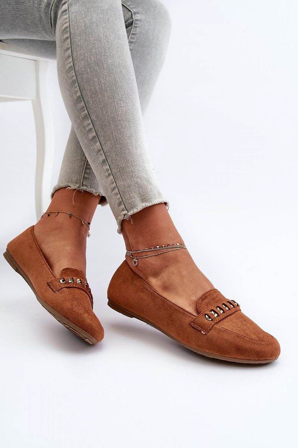 Eco-Suede Women's Moccasins with Chain Strap - INDIEZ COUTURE
