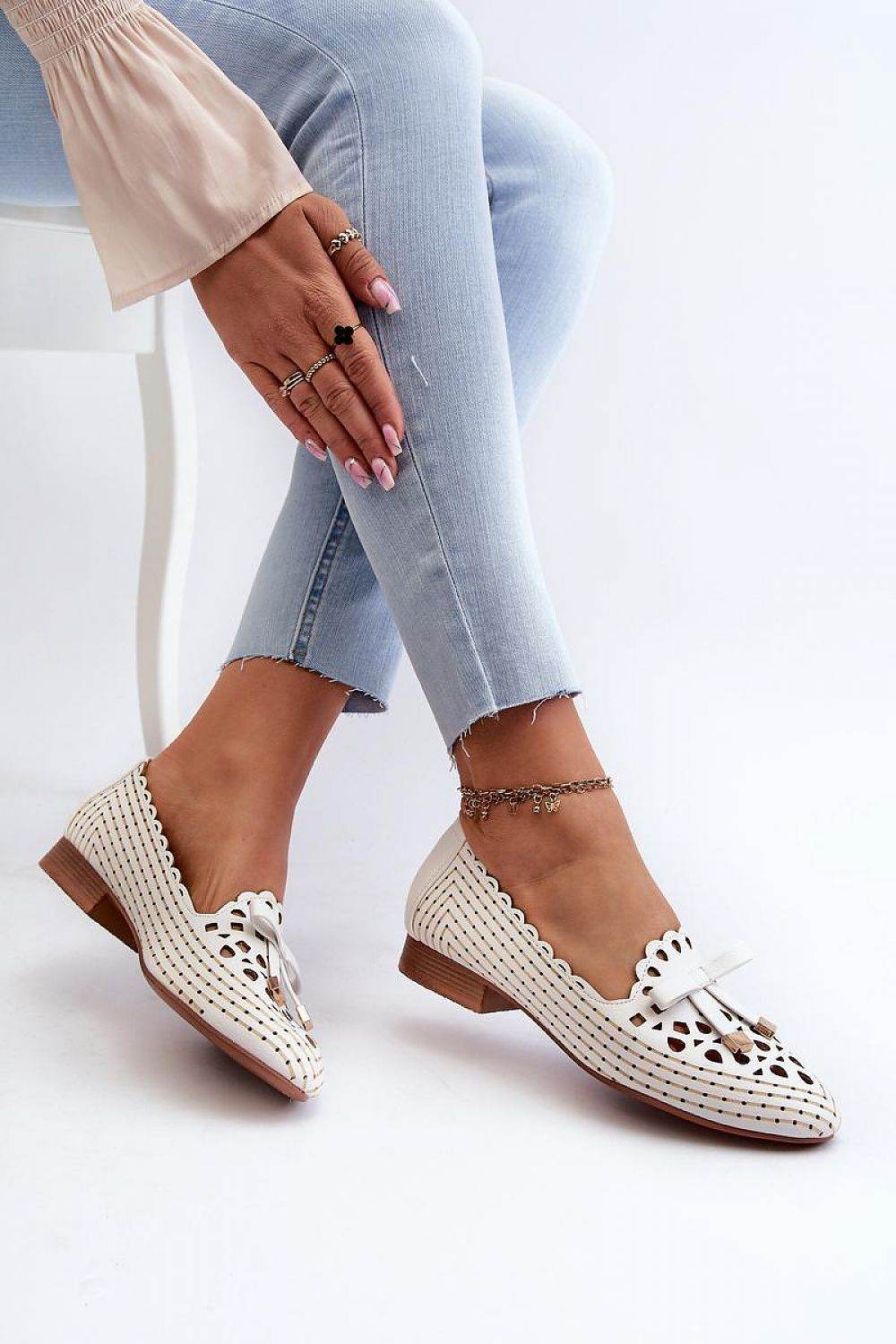 Stylish Eco Leather Ballet Flats with Bow Detail - INDIEZ COUTURE