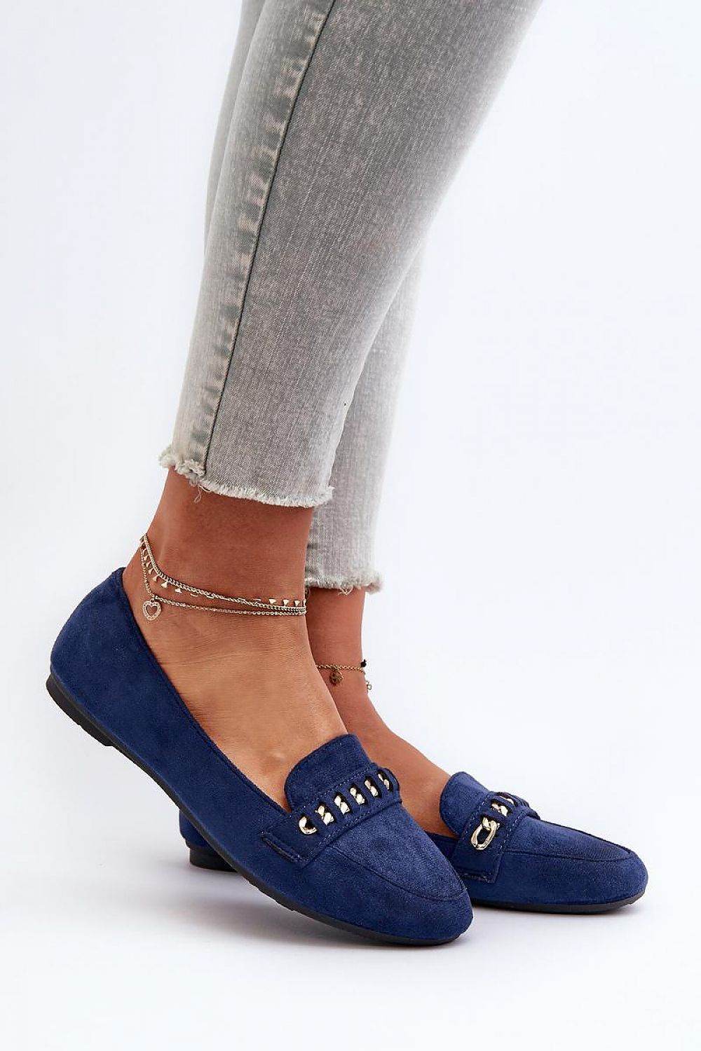 Eco-Suede Women's Moccasins with Chain Strap - INDIEZ COUTURE