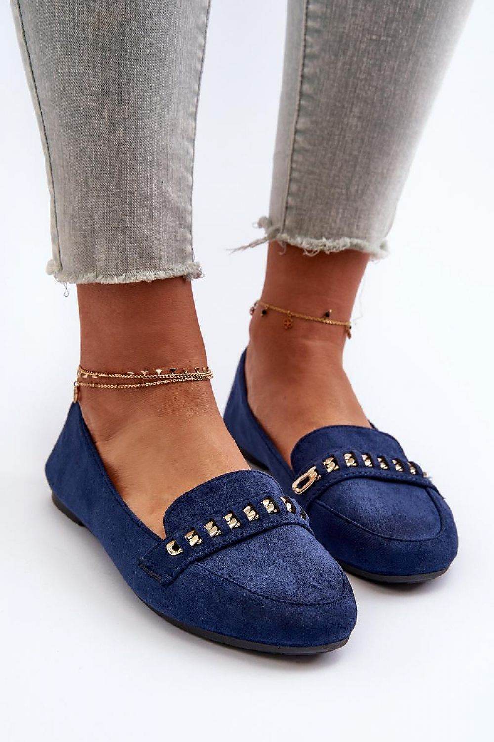 Eco-Suede Women's Moccasins with Chain Strap - INDIEZ COUTURE