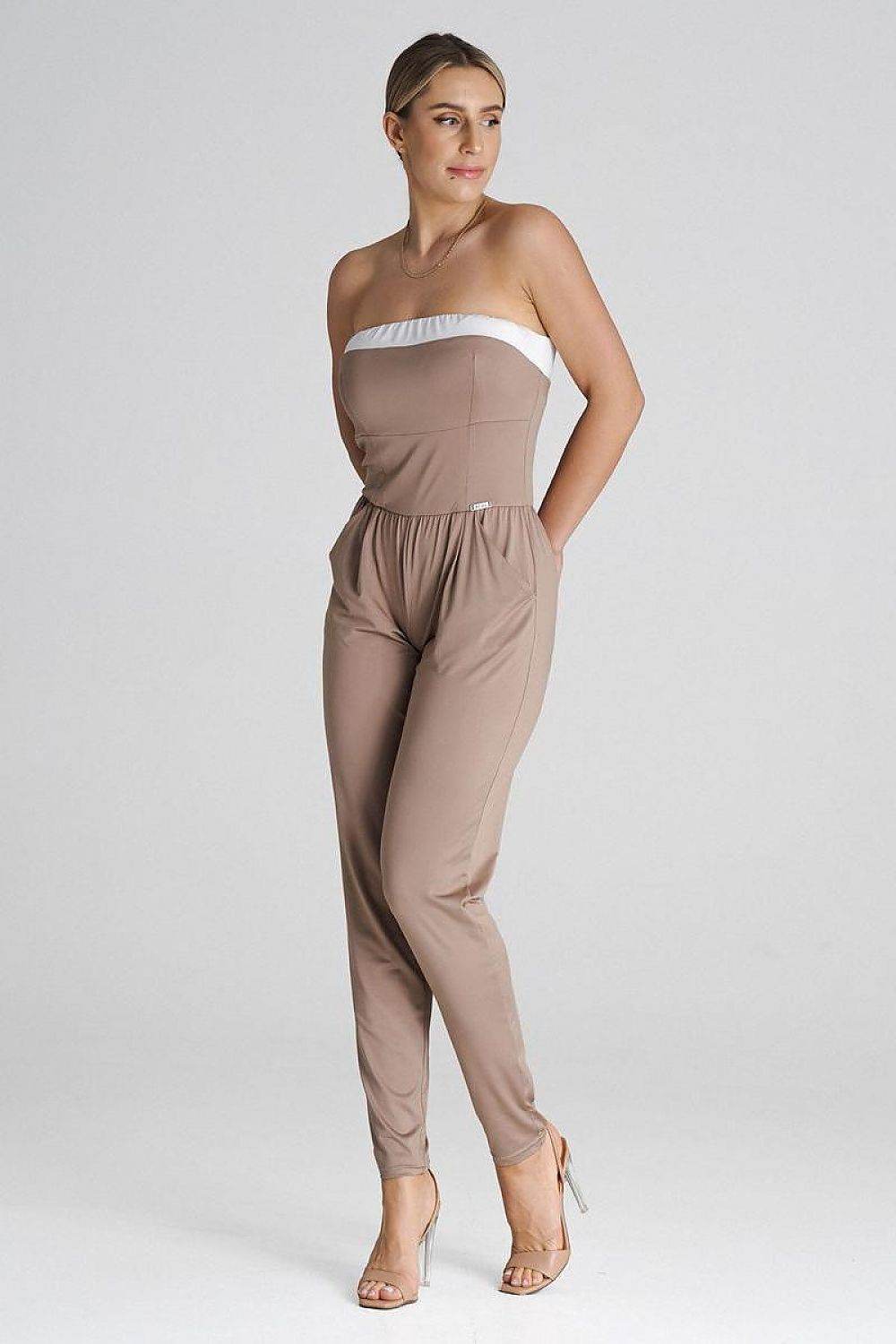 Chic Strapless Jumpsuit with Elegant Pleated Design - INDIEZ COUTURE