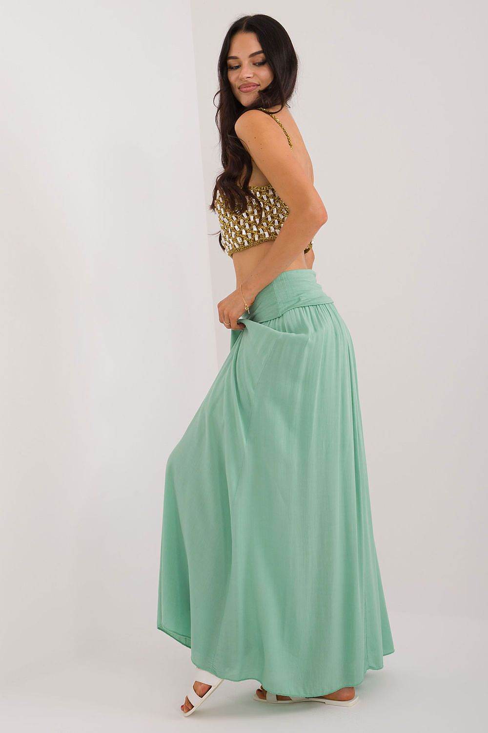 Elegant Casual Maxi Skirt with Decorative Creases - INDIEZ COUTURE