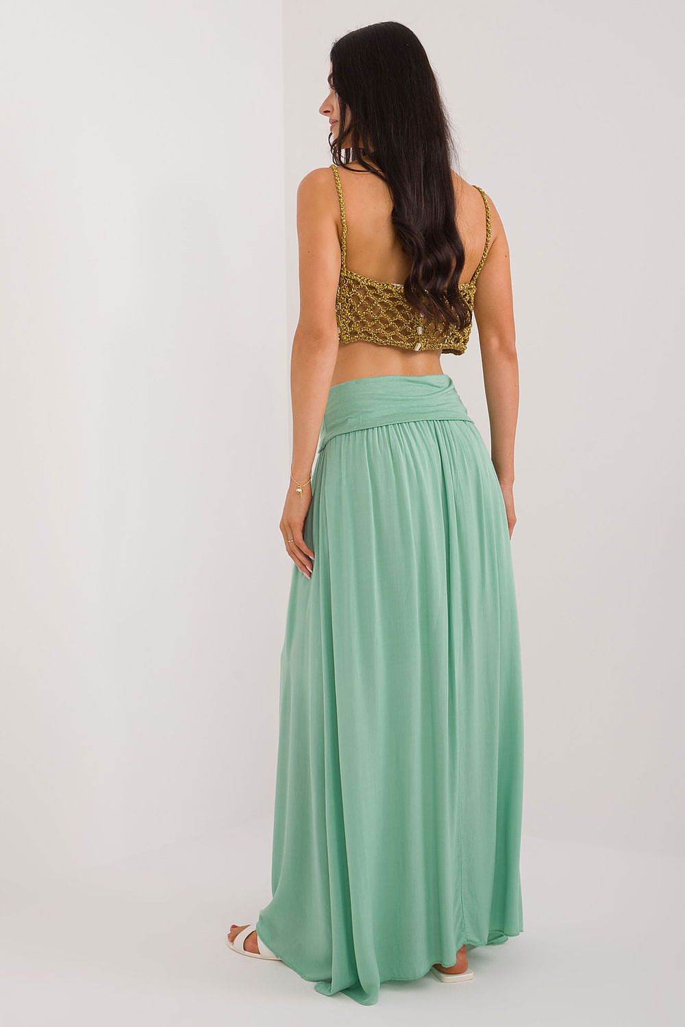 Elegant Casual Maxi Skirt with Decorative Creases - INDIEZ COUTURE