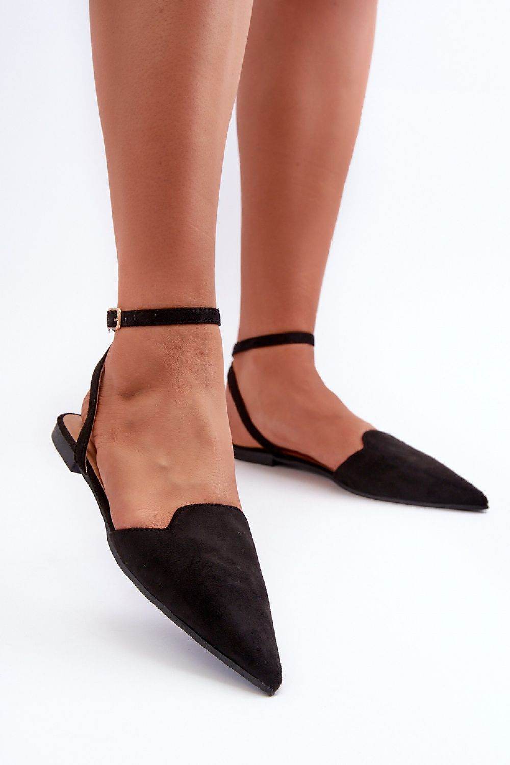 Eco-Suede Ballet Flats with Adjustable Strap - INDIEZ COUTURE