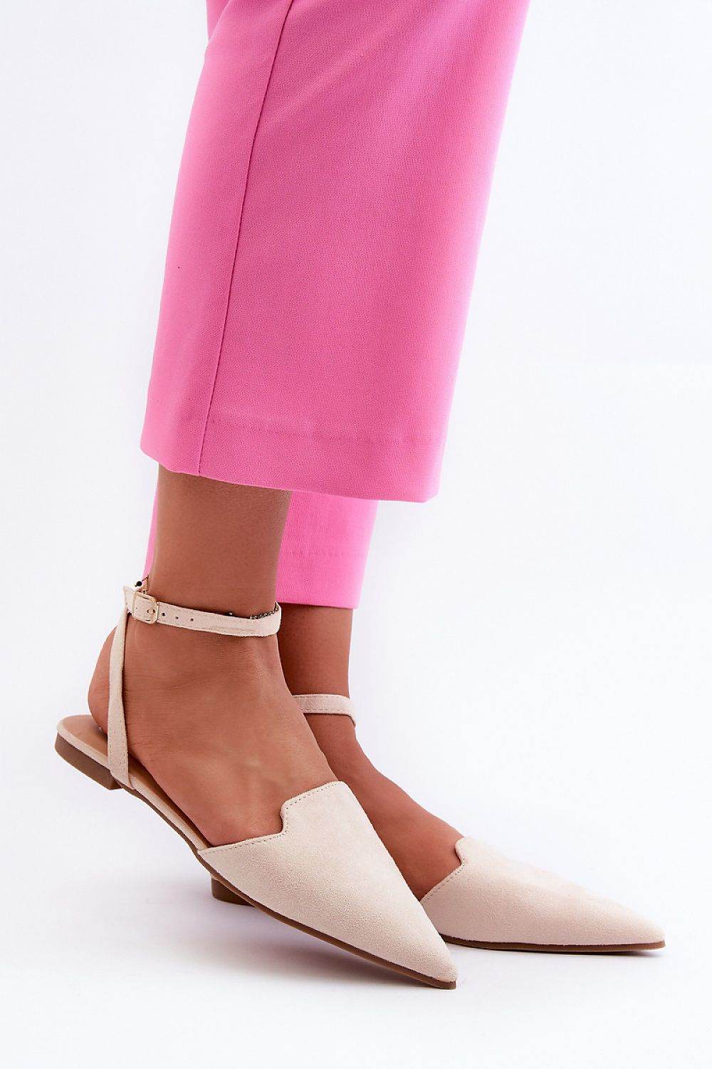 Eco-Suede Ballet Flats with Adjustable Strap - INDIEZ COUTURE