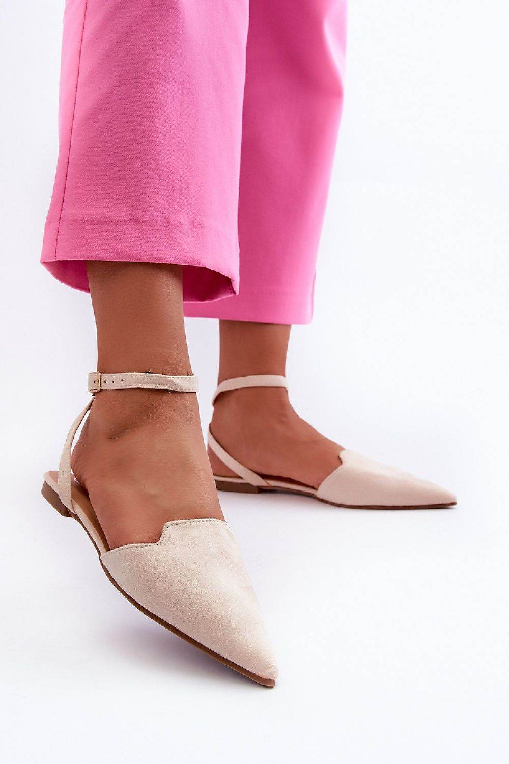 Eco-Suede Ballet Flats with Adjustable Strap - INDIEZ COUTURE