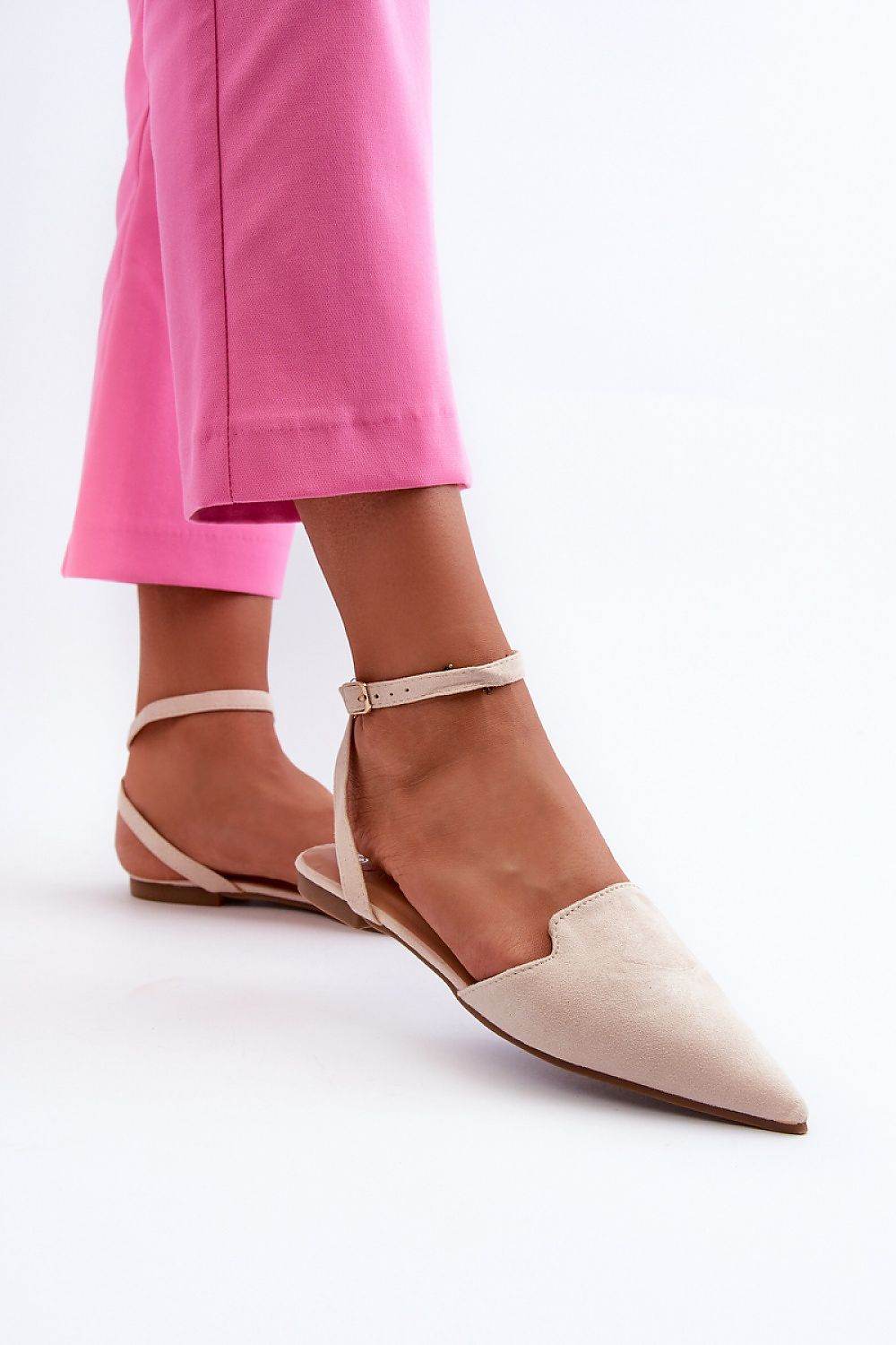 Eco-Suede Ballet Flats with Adjustable Strap - INDIEZ COUTURE