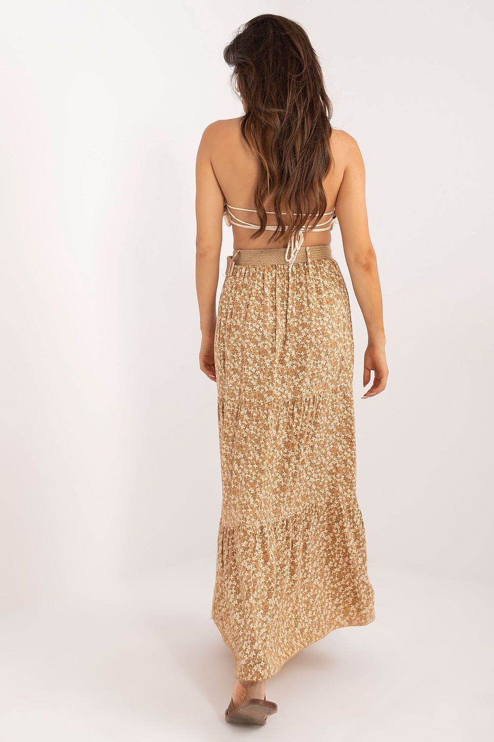 Floral Maxi Skirt with Ruffle Hem - INDIEZ COUTURE