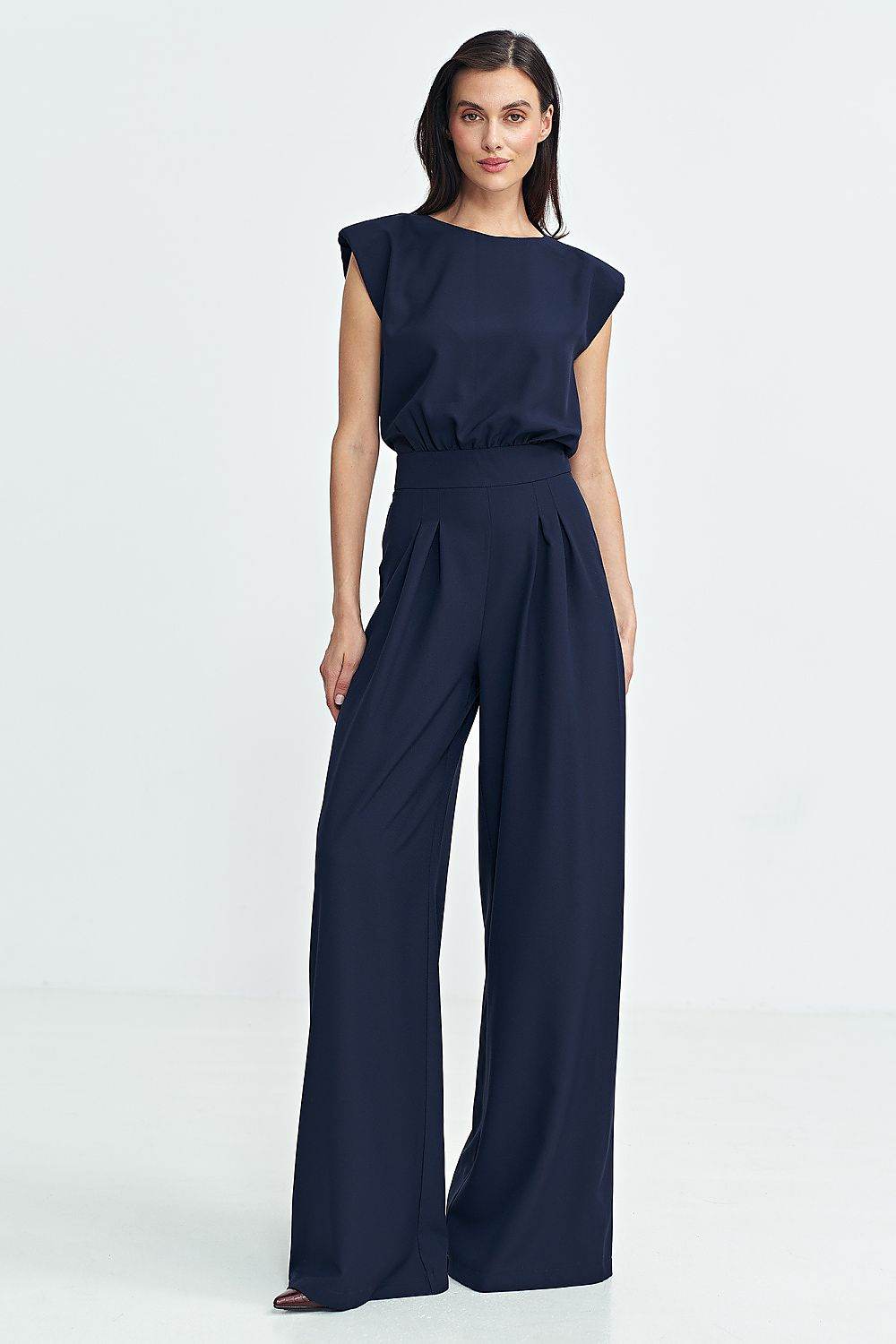 Elegant Boat Neck Jumpsuit with Palazzo Pants - INDIEZ COUTURE