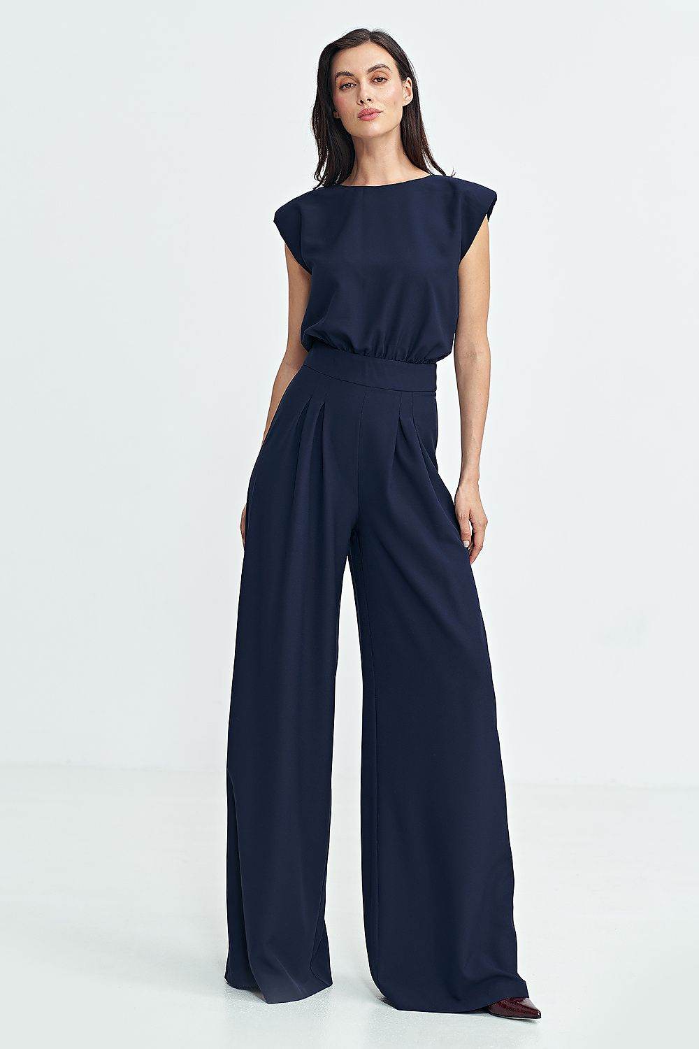 Elegant Boat Neck Jumpsuit with Palazzo Pants - INDIEZ COUTURE
