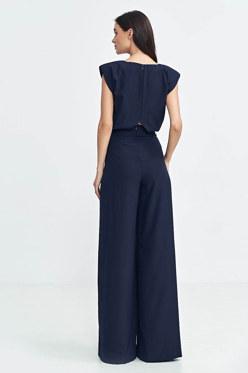 Elegant Boat Neck Jumpsuit with Palazzo Pants - INDIEZ COUTURE