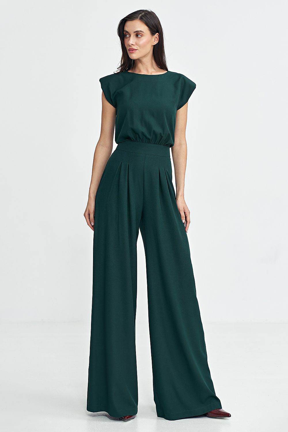 Elegant Boat Neck Jumpsuit with Palazzo Pants - INDIEZ COUTURE