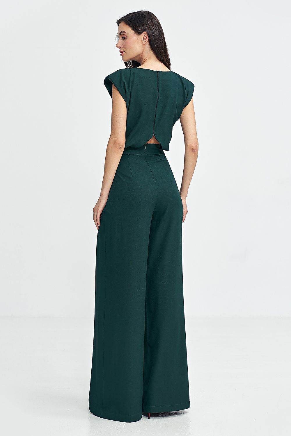 Elegant Boat Neck Jumpsuit with Palazzo Pants - INDIEZ COUTURE
