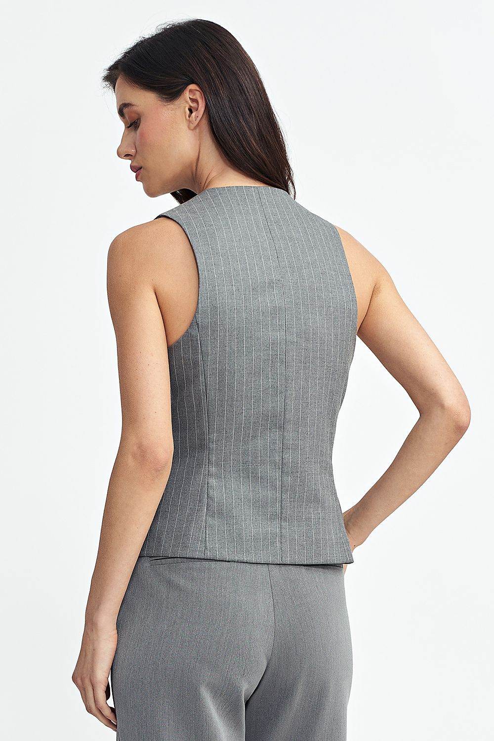 Elegant Striped Tennis Style Gilet Vest - INDIEZ COUTURE