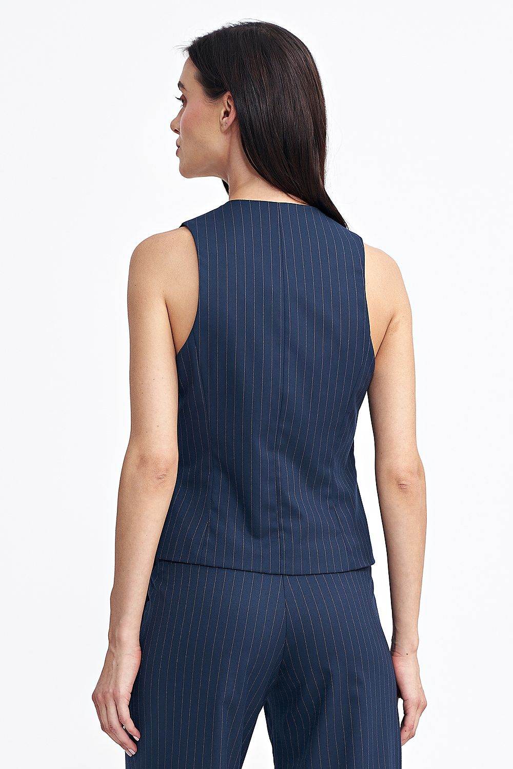 Elegant Striped Tennis Style Gilet Vest - INDIEZ COUTURE