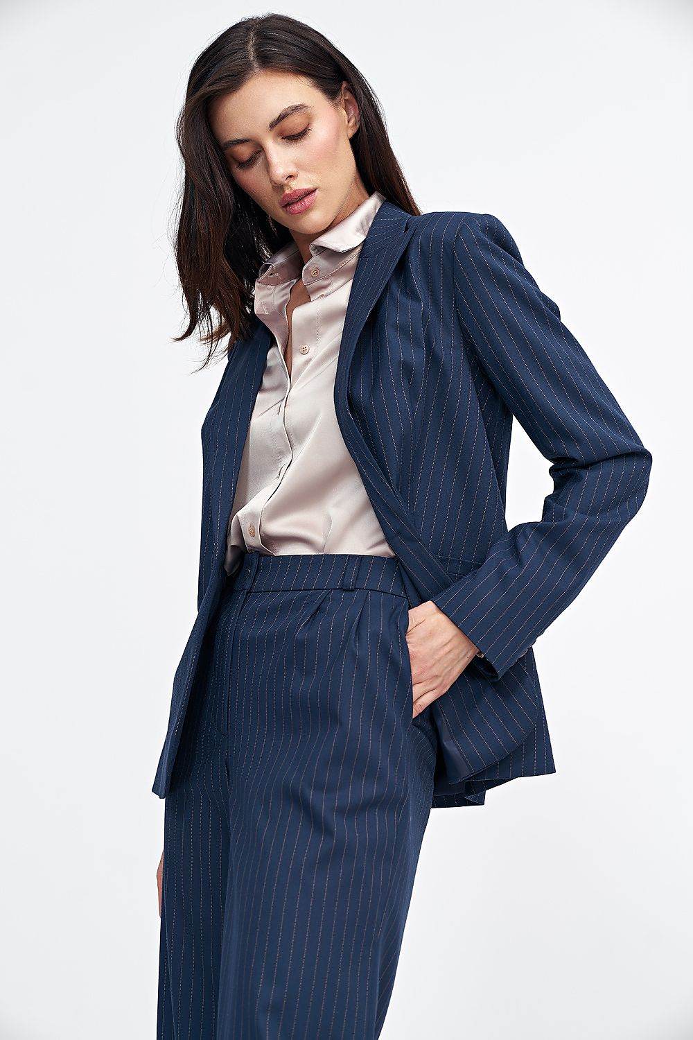 Tailored Fit Jacket with Classic Lapel Collar - INDIEZ COUTURE