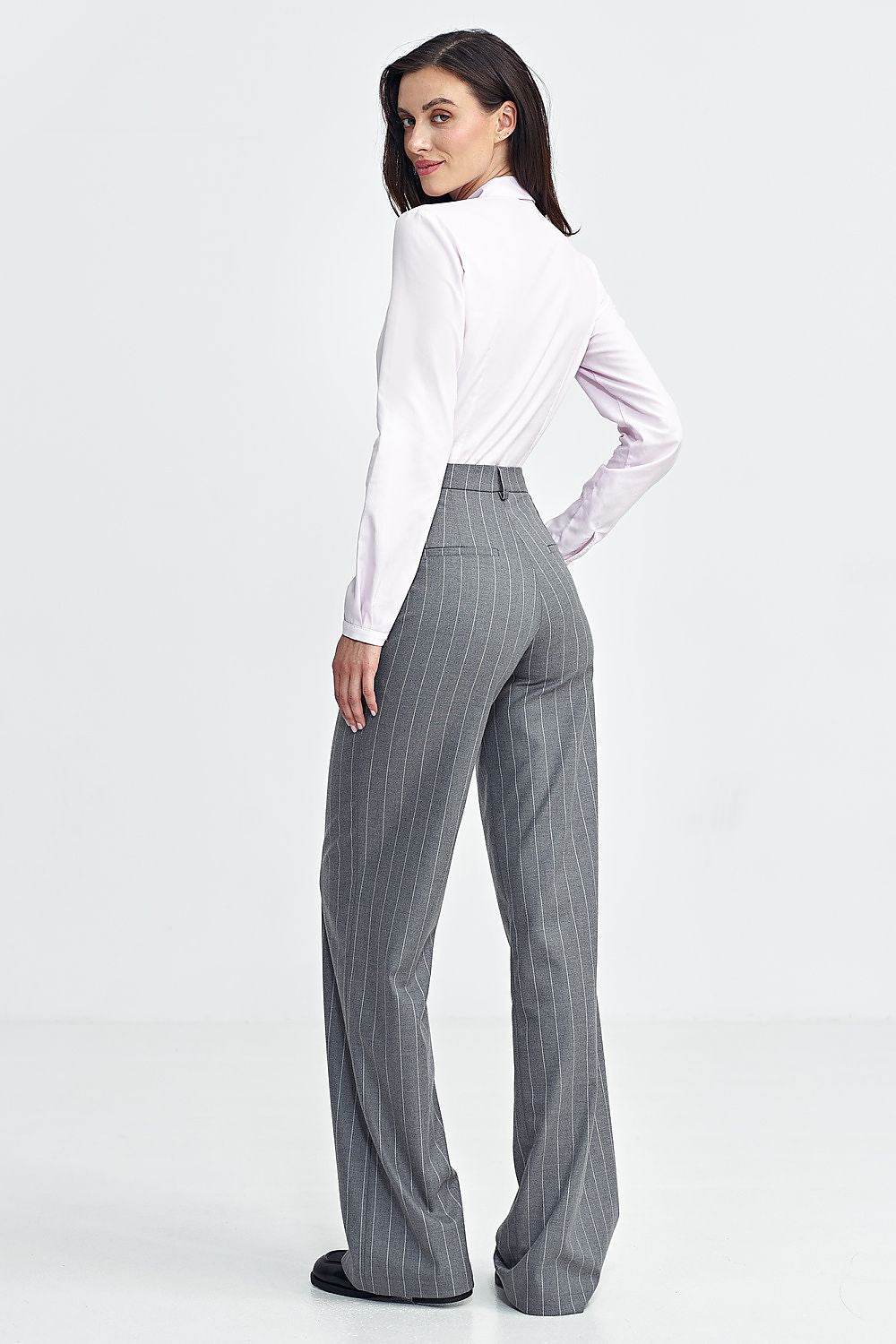 Women's High Waist Bootcut Trousers with Tennis-Style Stripes - INDIEZ COUTURE