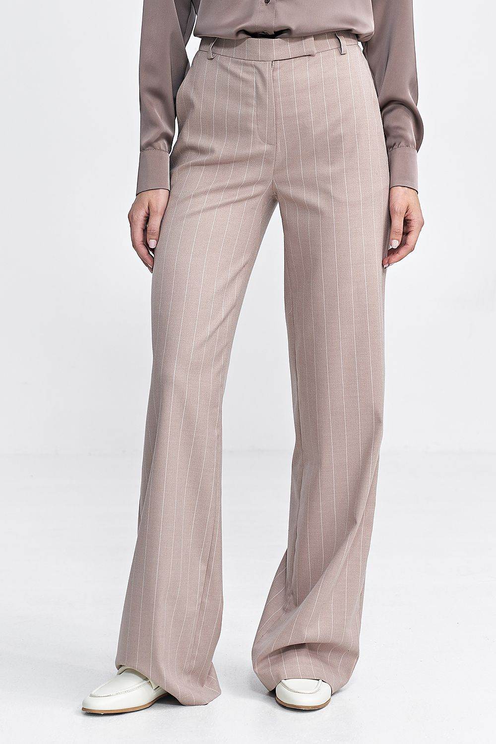 Women's High Waist Bootcut Trousers with Tennis-Style Stripes - INDIEZ COUTURE