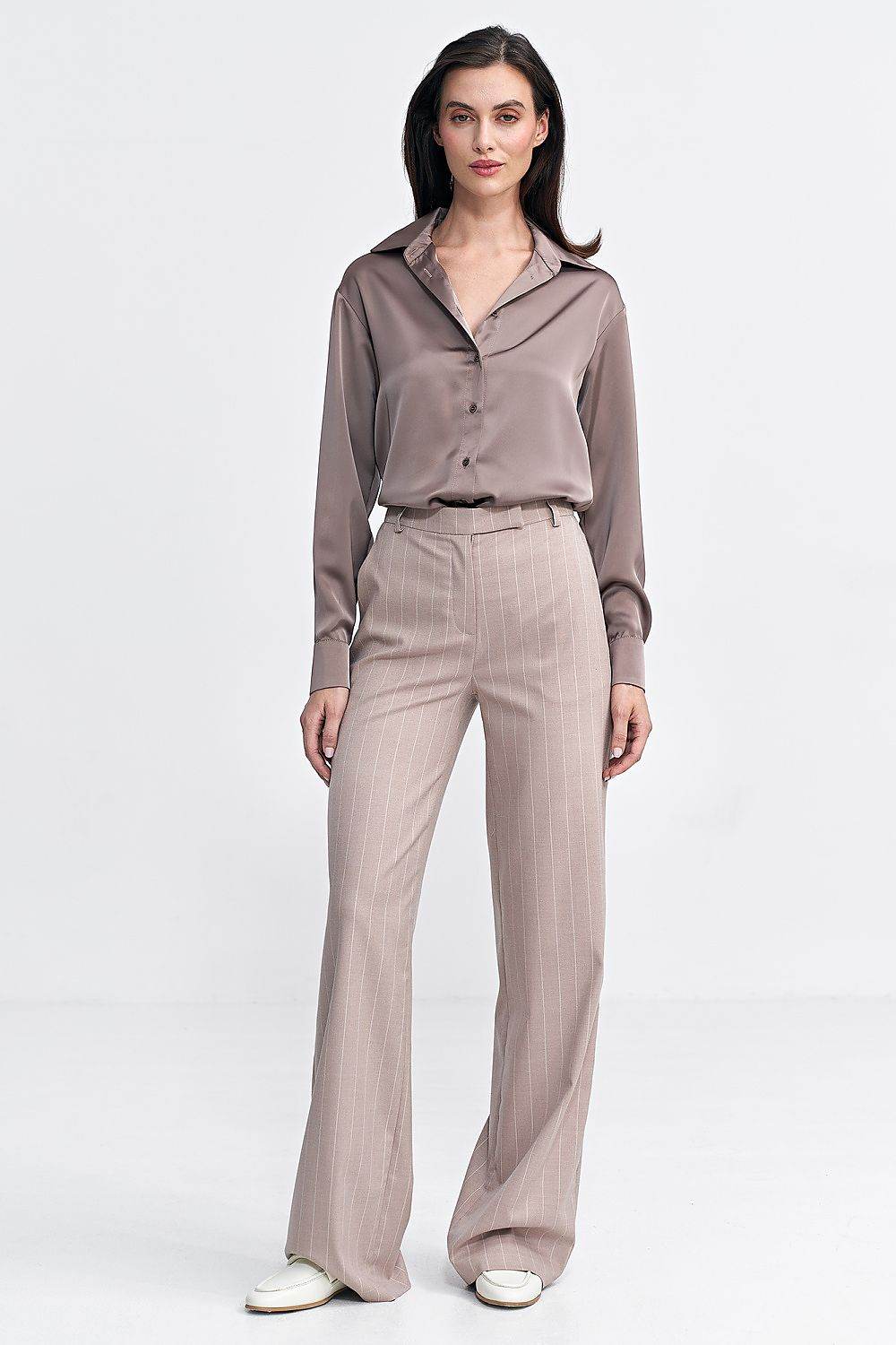 Women's High Waist Bootcut Trousers with Tennis-Style Stripes - INDIEZ COUTURE