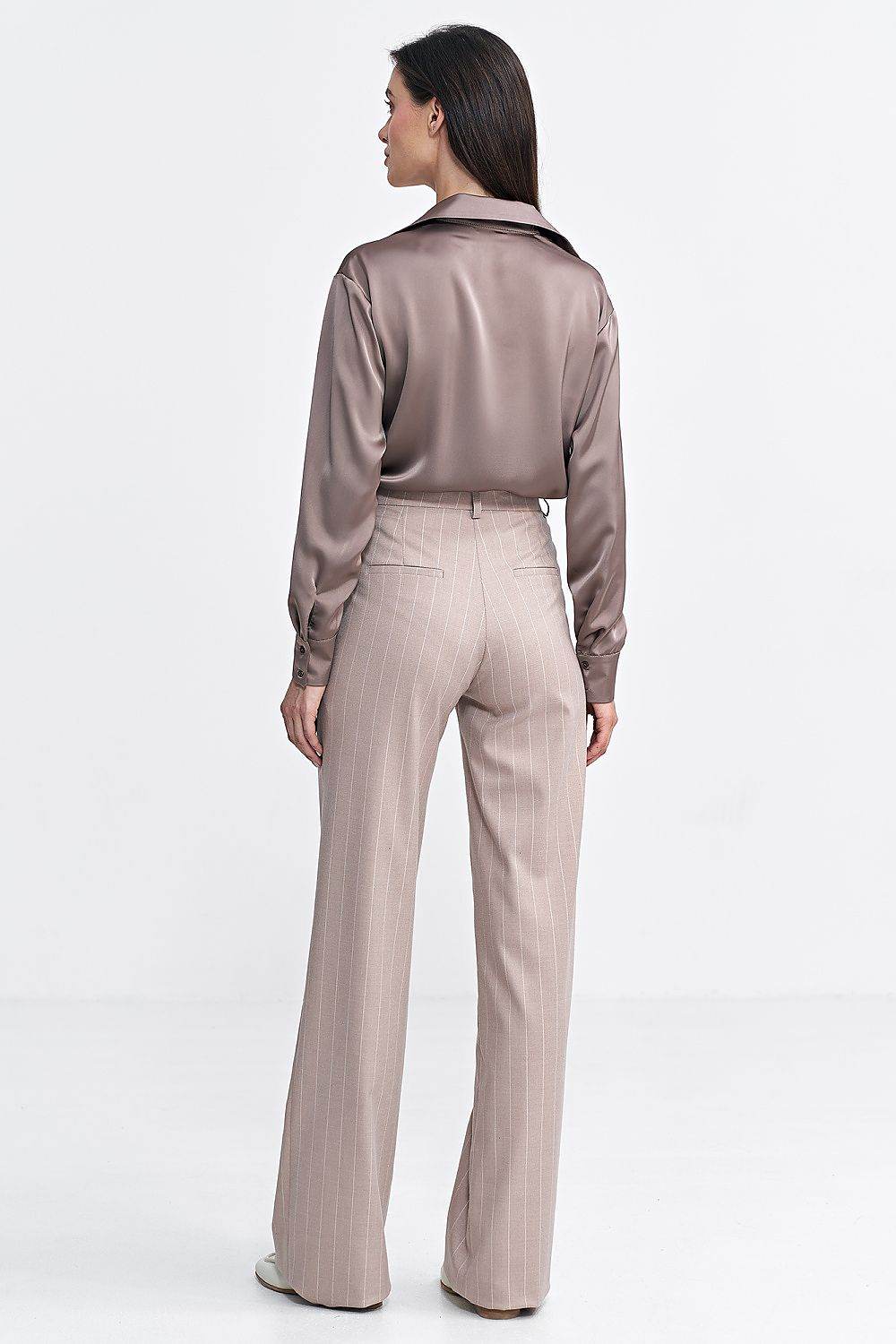 Women's High Waist Bootcut Trousers with Tennis-Style Stripes - INDIEZ COUTURE
