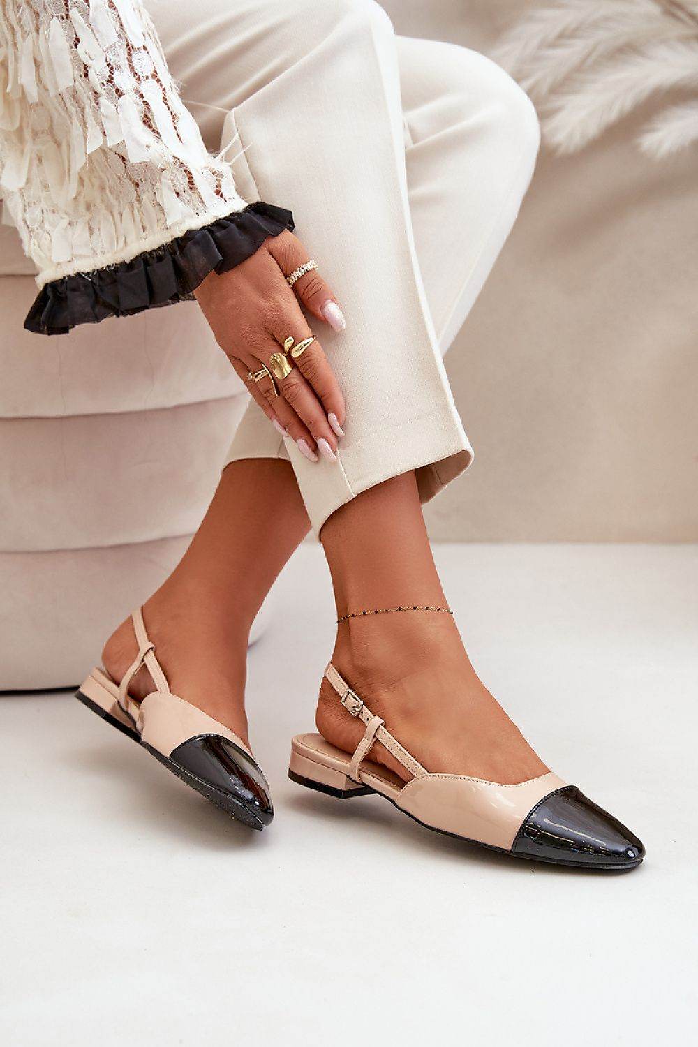 Stylish Ballet Flats with Adjustable Buckle Strap - INDIEZ COUTURE