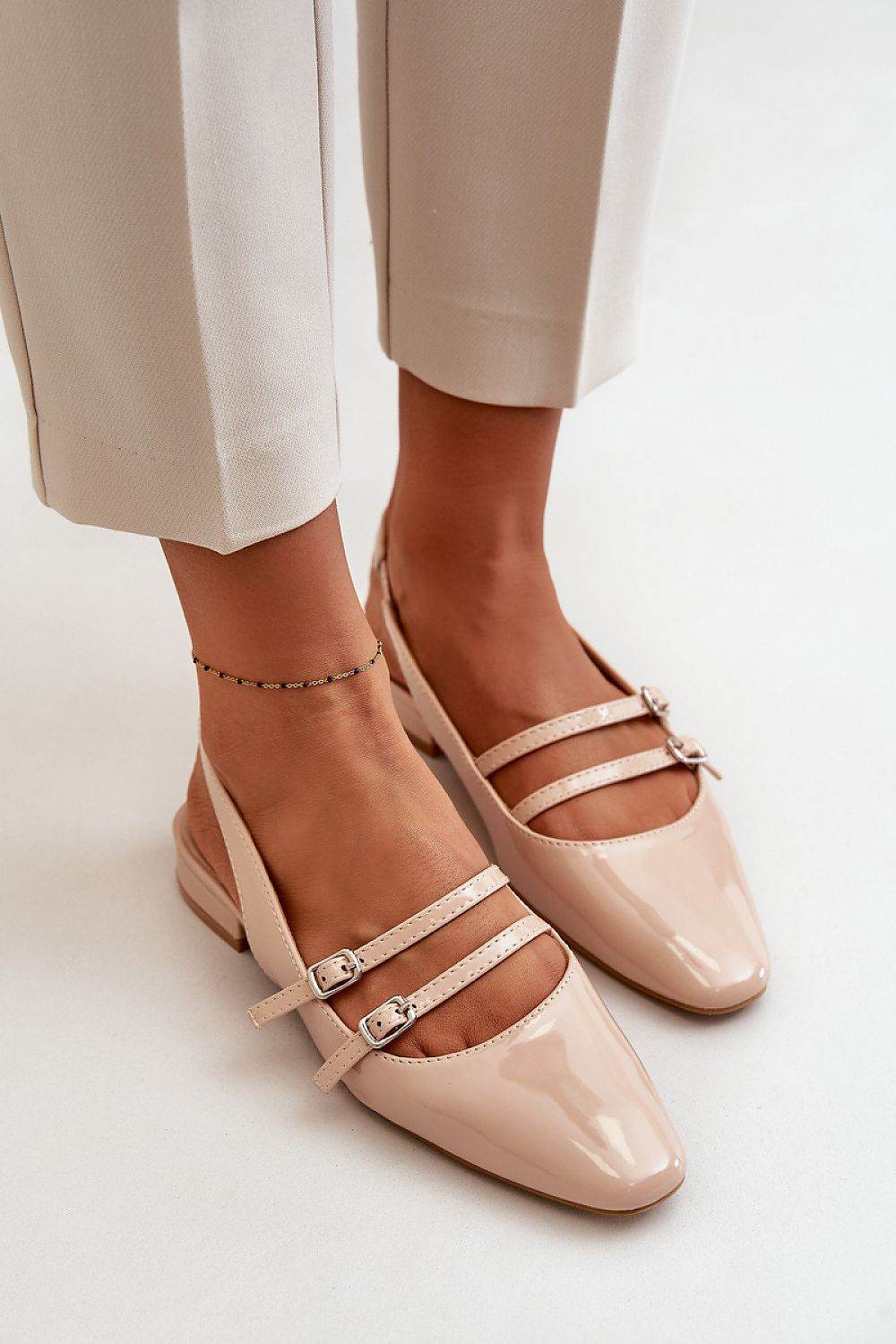 Eco-Leather Ballet Flats with Adjustable Straps - INDIEZ COUTURE