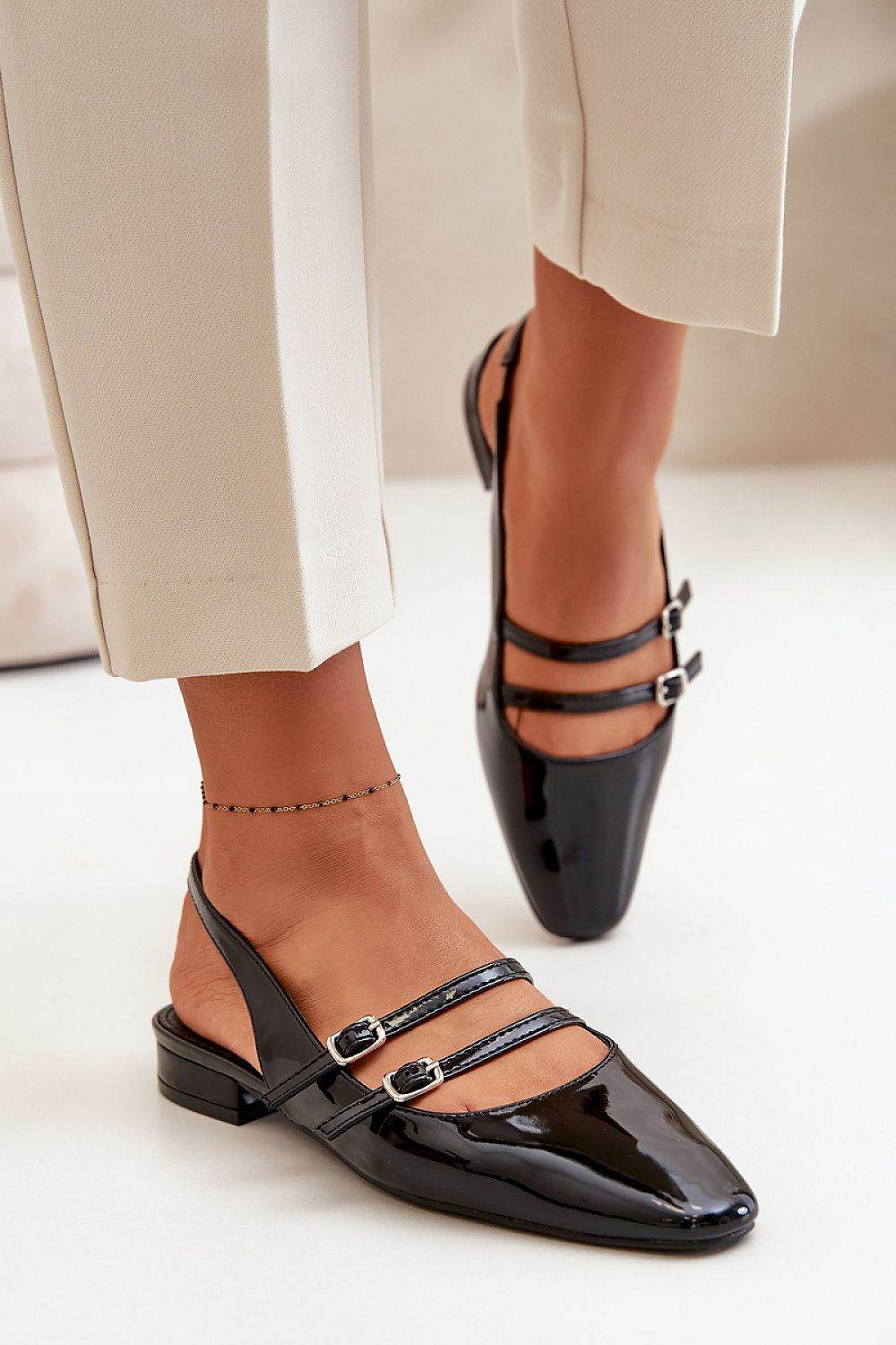 Eco-Leather Ballet Flats with Adjustable Straps - INDIEZ COUTURE
