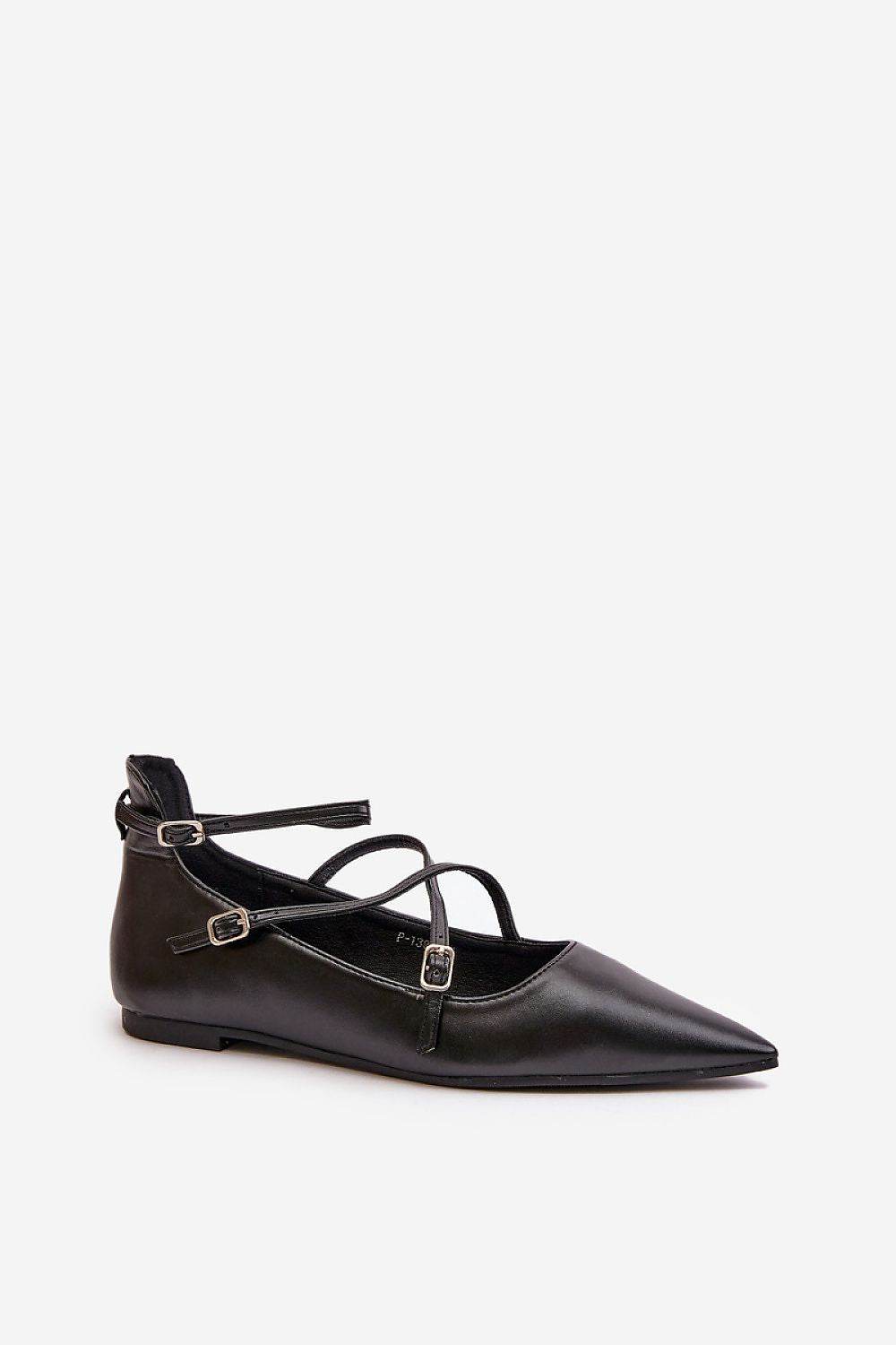 Eco Leather Ballet Flats with Adjustable Strap - INDIEZ COUTURE