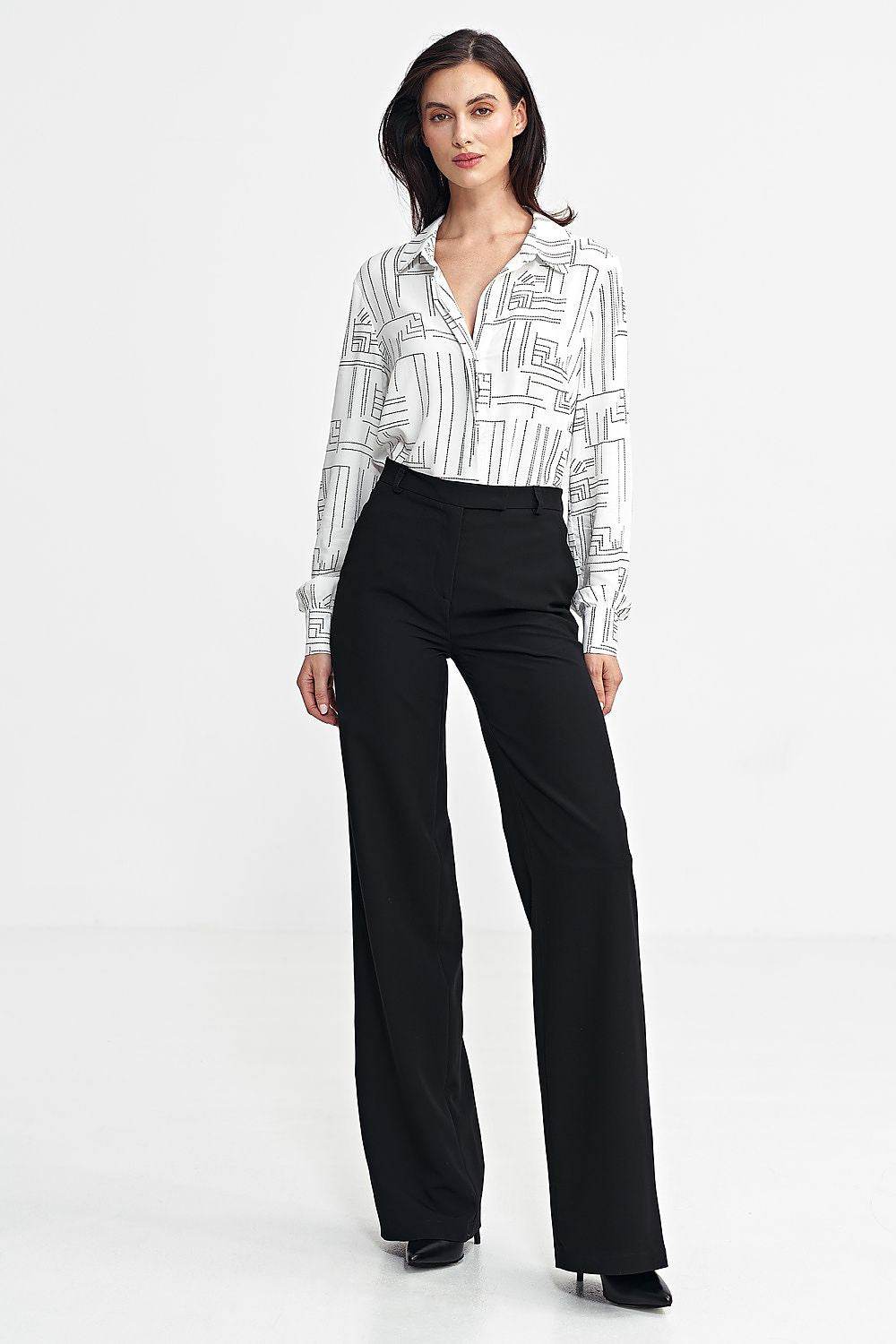 Women's High Waist Bootcut Trousers with Tennis-Style Stripes - INDIEZ COUTURE