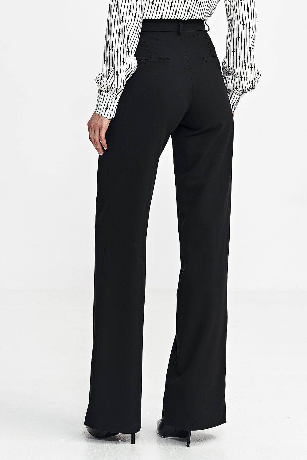 Women's High Waist Bootcut Trousers with Tennis-Style Stripes - INDIEZ COUTURE