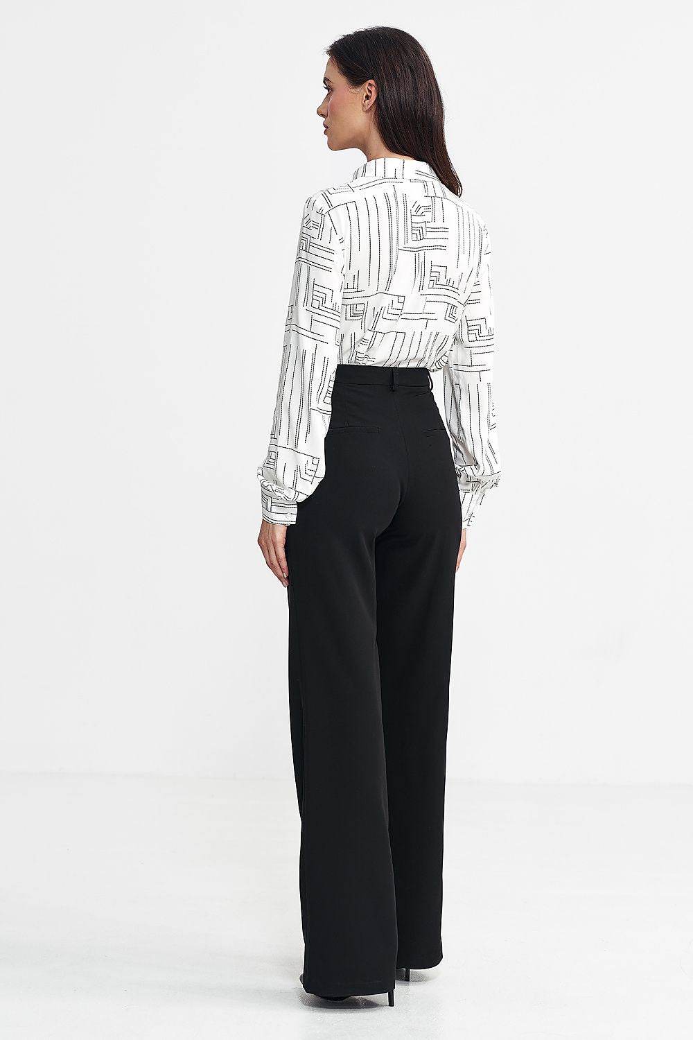 Women's High Waist Bootcut Trousers with Tennis-Style Stripes - INDIEZ COUTURE
