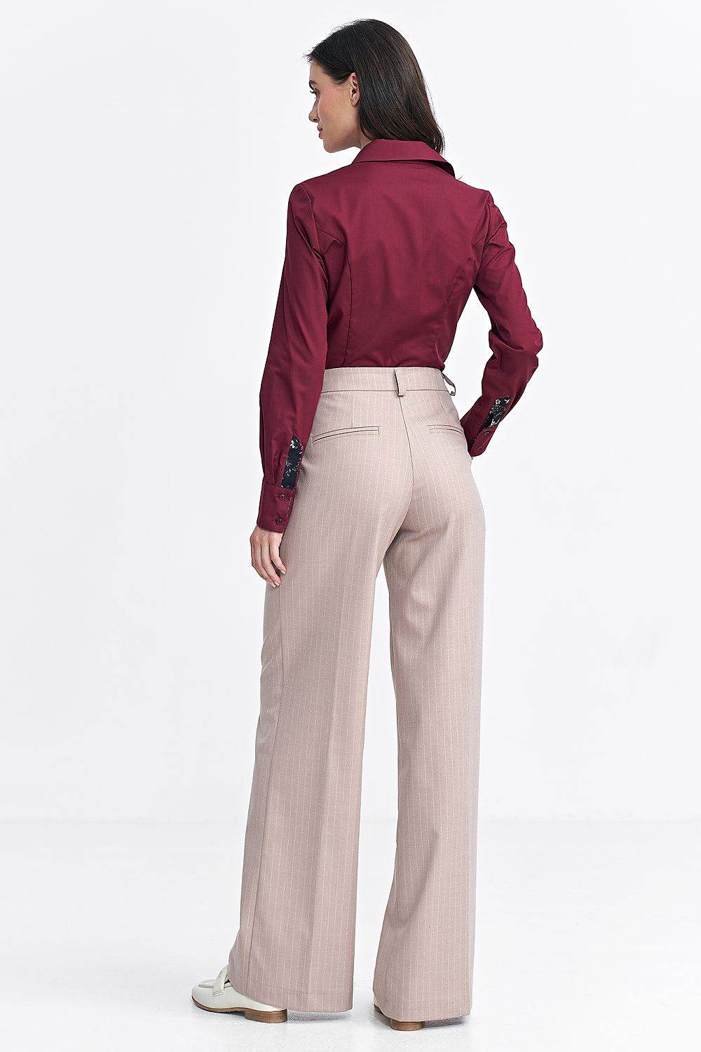 Women's Relaxed Fit Trousers with Elegant Pleats and Wide Leg Style - INDIEZ COUTURE