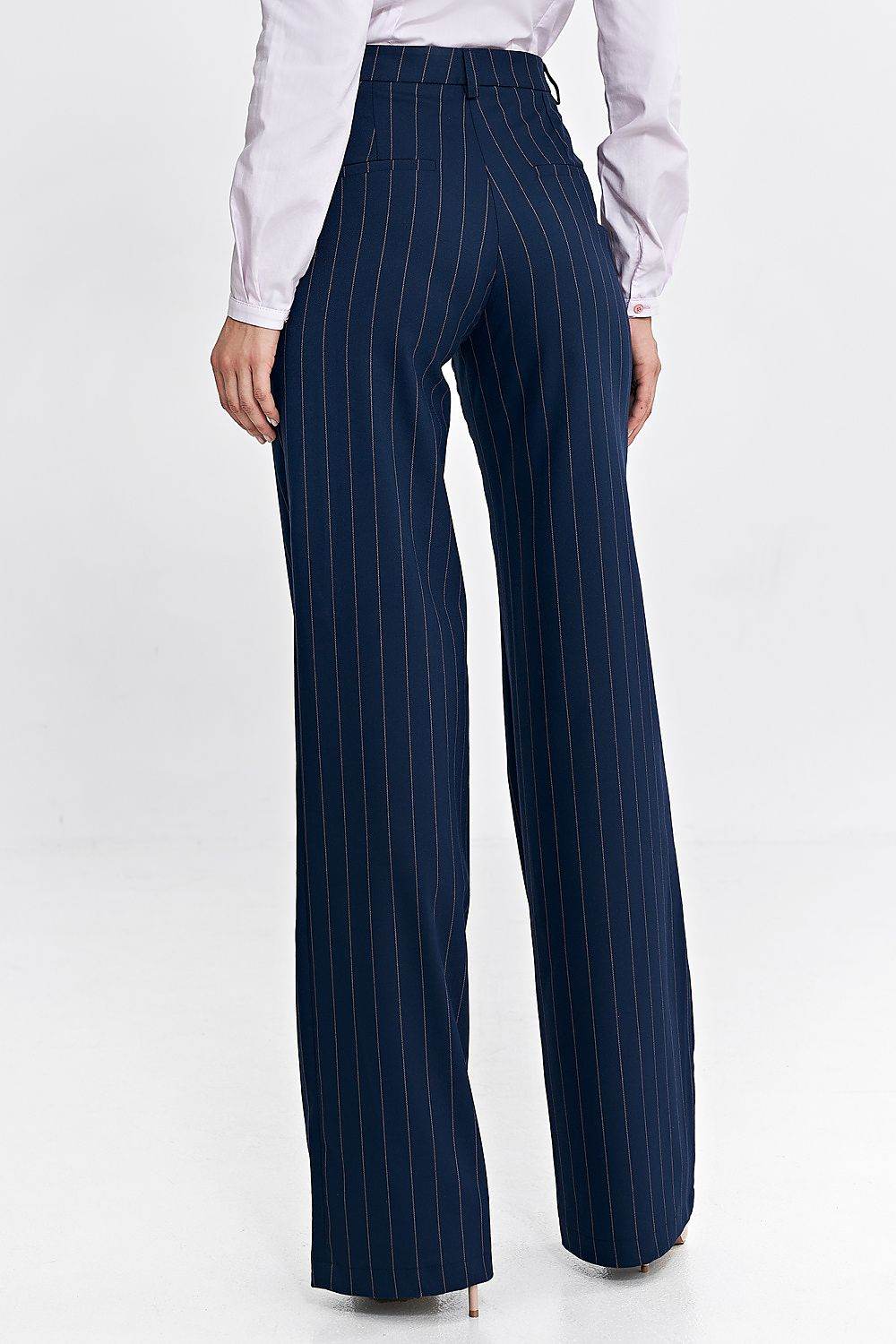Women's High Waist Bootcut Trousers with Tennis-Style Stripes - INDIEZ COUTURE