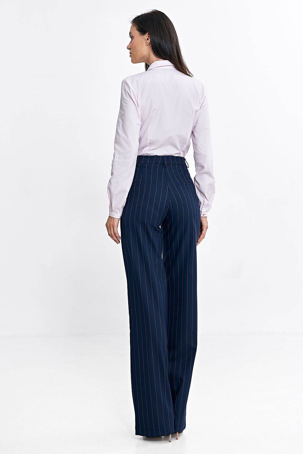 Women's High Waist Bootcut Trousers with Tennis-Style Stripes - INDIEZ COUTURE