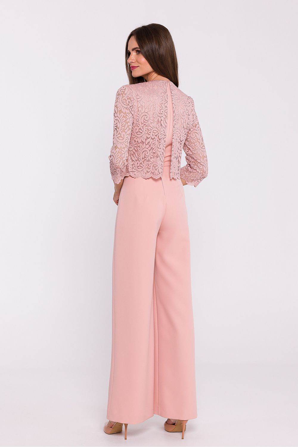 Elegant Lace Jumpsuit with Wide Leg Design - INDIEZ COUTURE