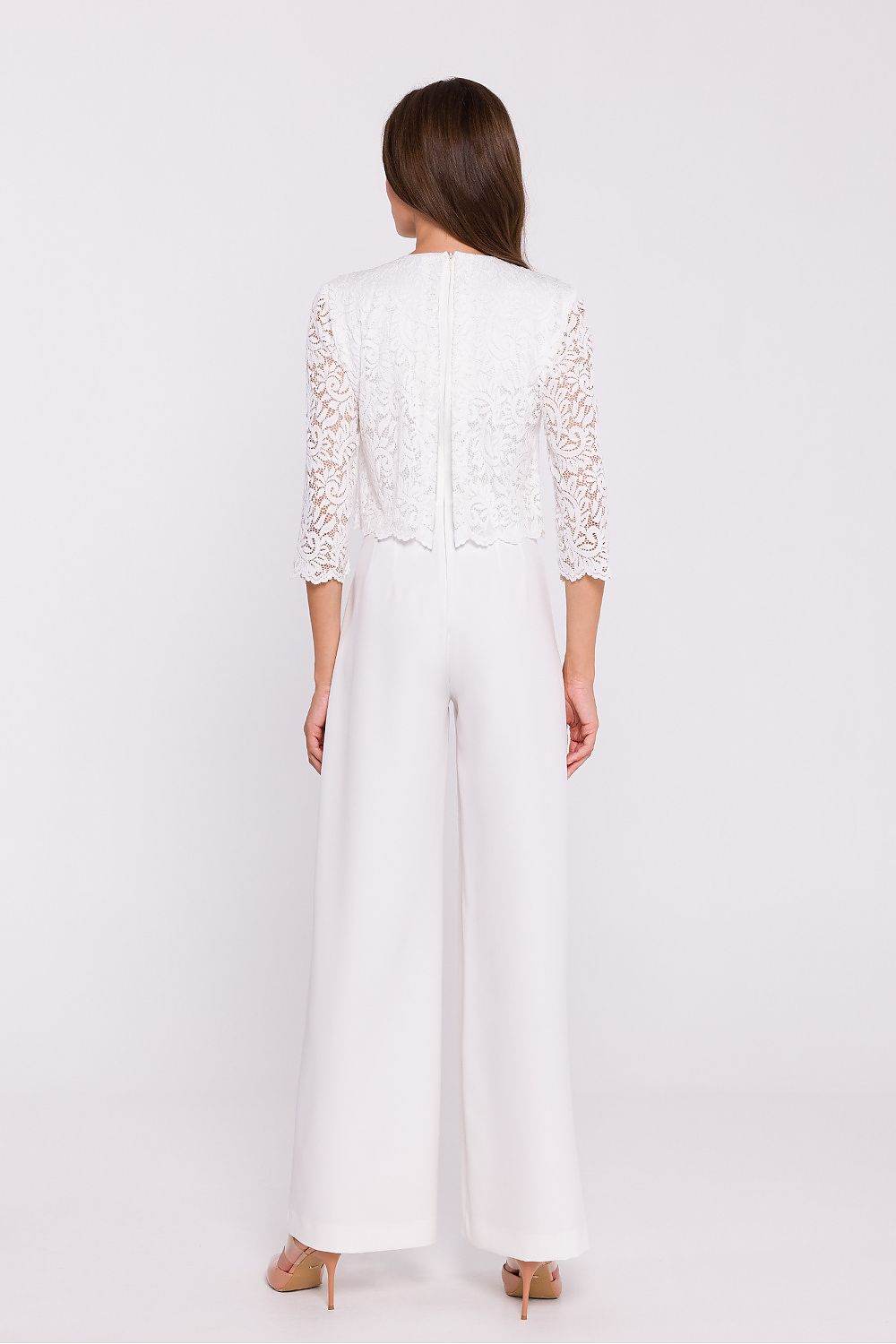 Elegant Lace Jumpsuit with Wide Leg Design - INDIEZ COUTURE