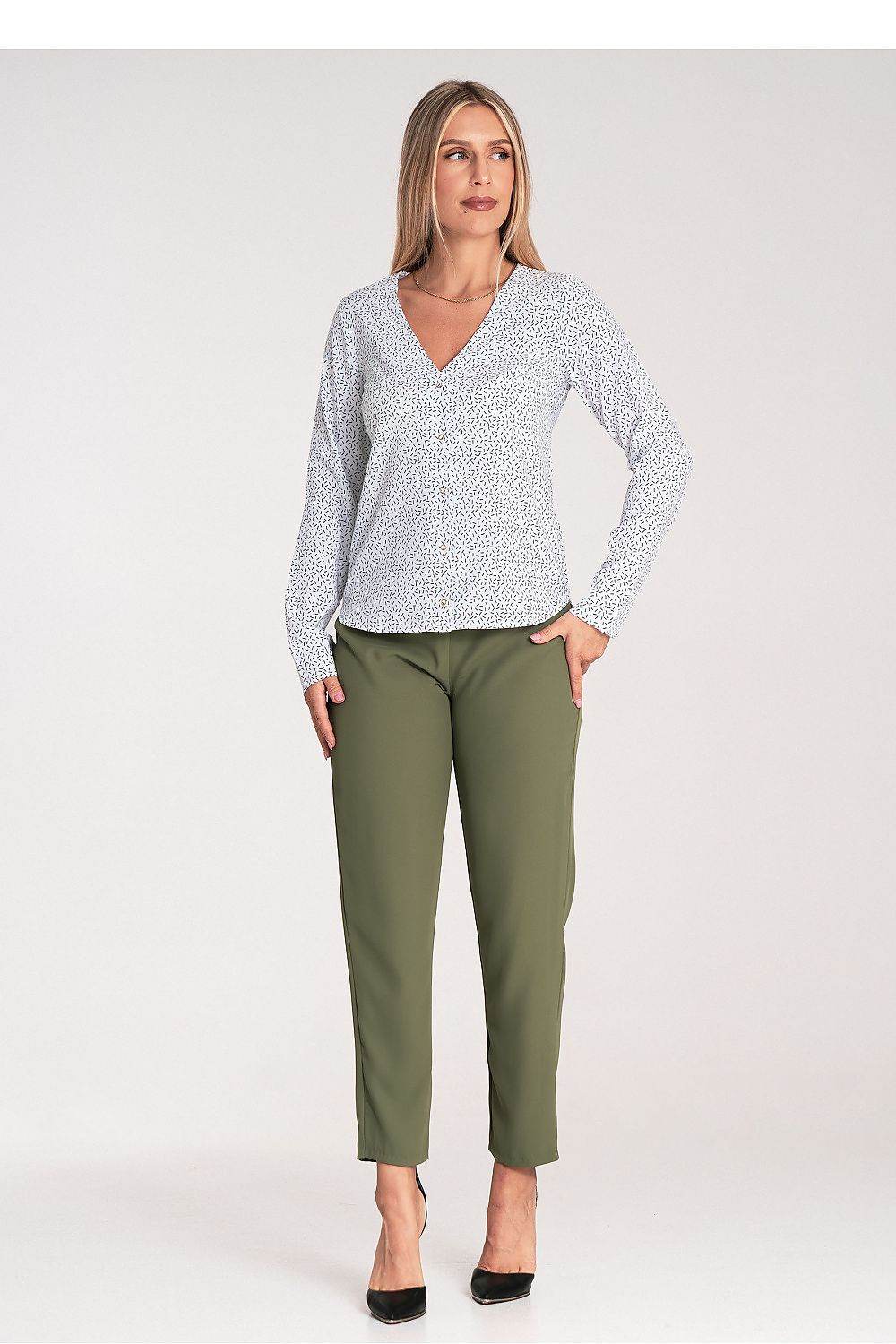 Fitted Long Sleeve Shirt with Heart Neckline and Press Studs - INDIEZ COUTURE
