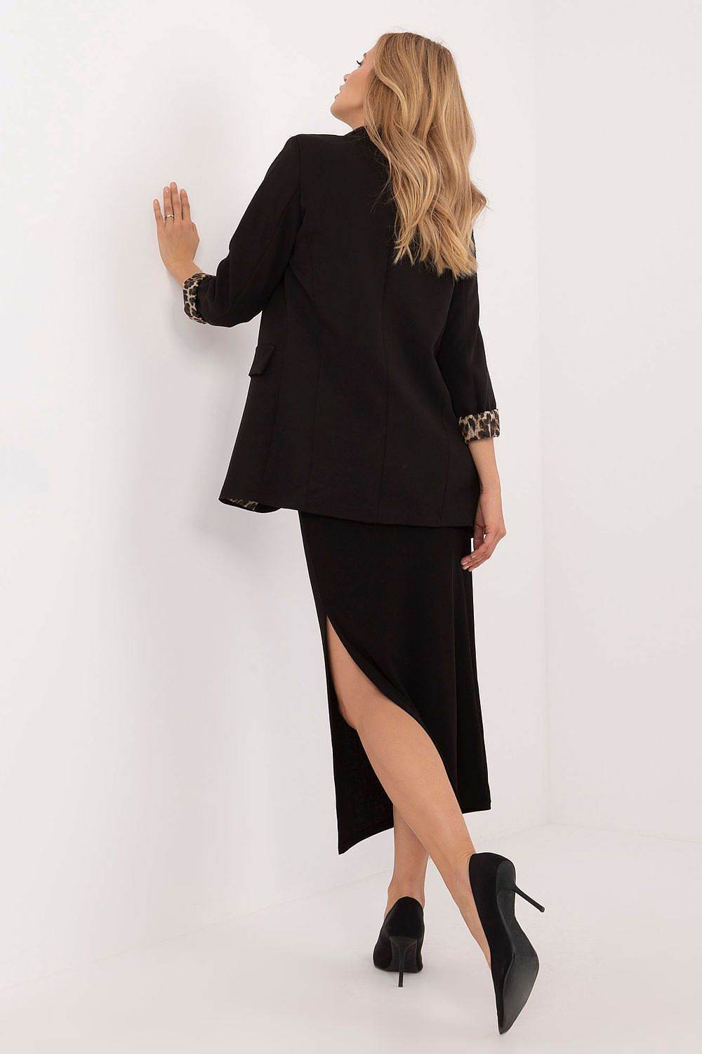 Ribbed Midi Pencil Skirt with Slit - INDIEZ COUTURE